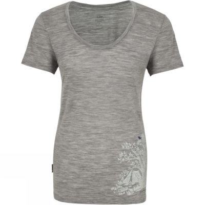 Tee Icebreaker Spector Manga Corta Scoop Mujer Gris - Chile UEH014863